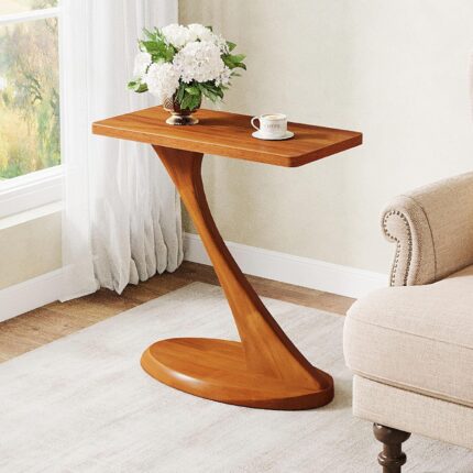 Arzly 25.59" Tall End Table – Narrow Side Table with Solid Wood Legs